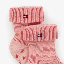 Tommy Hilfiger Socks*Pink Ribbed Cotton Baby Socks (2 Pack)