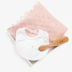 G.H.Hurt amp; Son Gifts*Pink Shawl & Bib Baby Gift Set