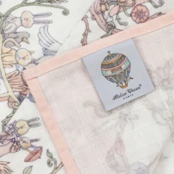Atelier Choux Paris Sleeping Accessories*Pink Toile De Jouy Cotton Swaddle (95cm)