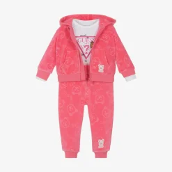 Guess Outfit Sets|Outfit Sets*Pink Velour Baby Tracksuit Set