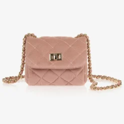 Milledeux Bags*Pink Velvet Quilted Bag (13cm)