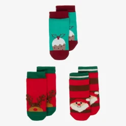 Blade amp; Rose Socks|Socks*Red & Green Cotton Festive Socks (3 Pack)