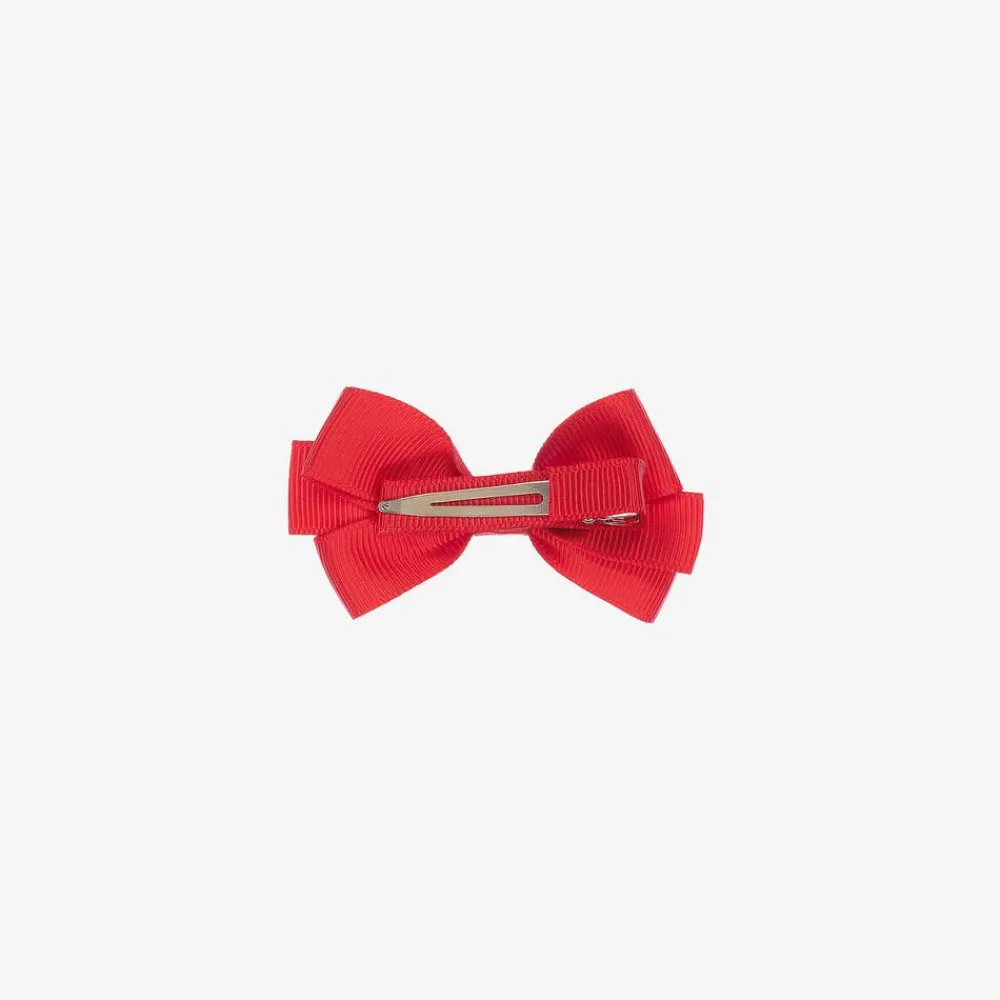 Peach Ribbons Hair Accessories*Red Bow Hair Clip (7cm)