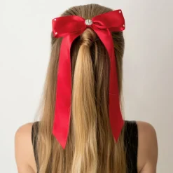 Cute Cute Hair Accessories*Red Bow Hair Clip (13cm)