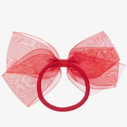 Peach Ribbons Hair Accessories*Red Bow Hair Elastic (12cm)