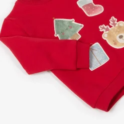NAME IT Tops|Tops*Red Festive Cotton Baby Sweatshirt