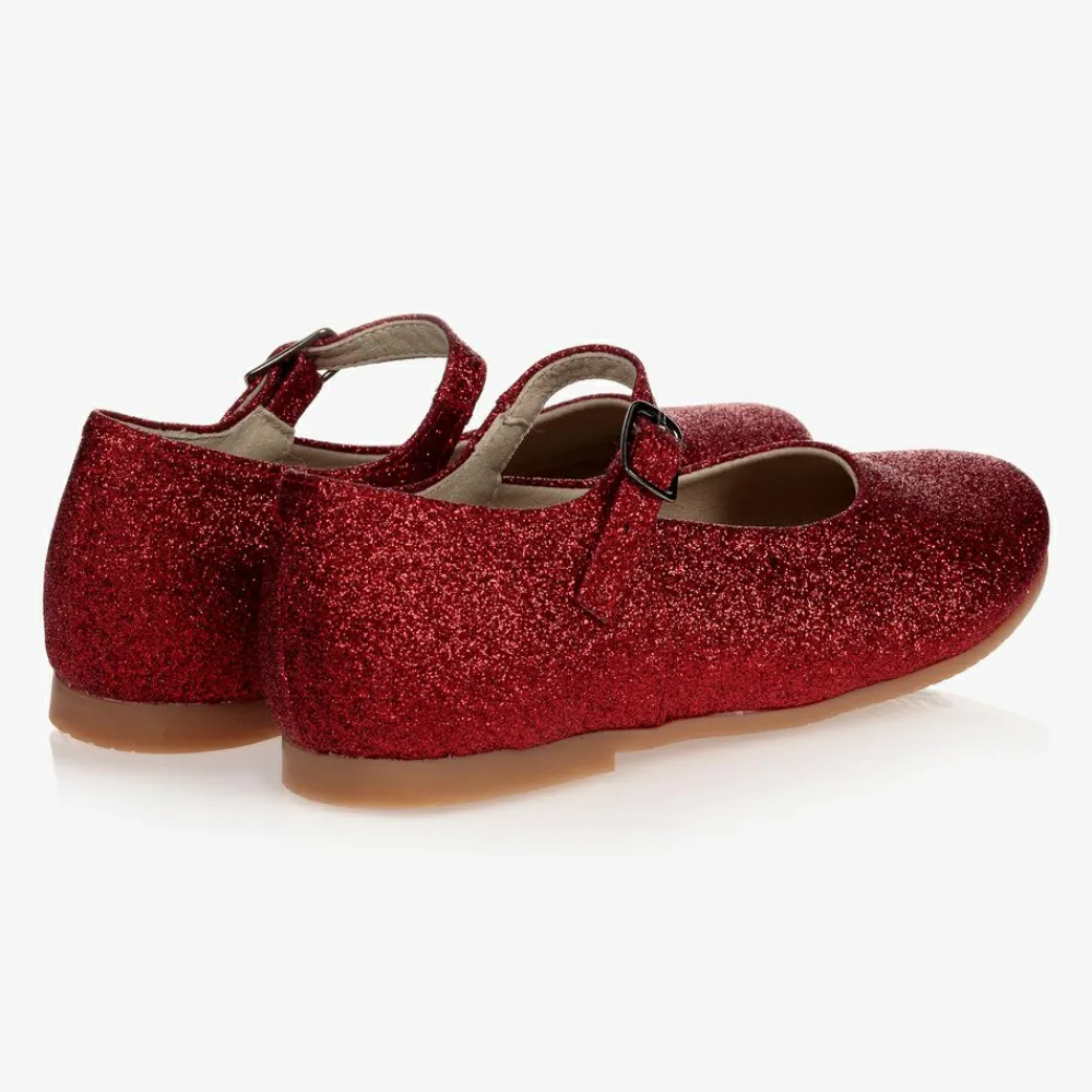 Manuela de Juan Bar Shoes|Bar Shoes*Red Glitter Leather Shoes