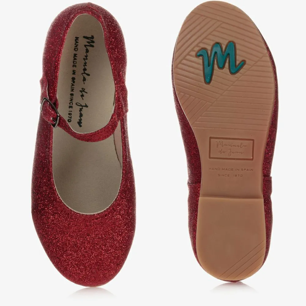 Manuela de Juan Bar Shoes|Bar Shoes*Red Glitter Leather Shoes