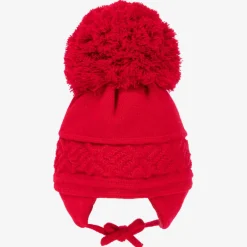 Sätila of Sweden Hats|Hats*Red Malva Knitted Giant Pom-Pom Beanie