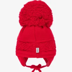Sätila of Sweden Hats|Hats*Red Malva Knitted Giant Pom-Pom Beanie