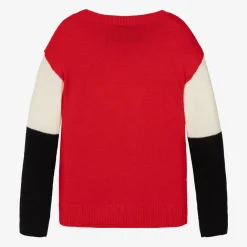 Perfect Moment Tops*Red Merino Wool Star Sweater
