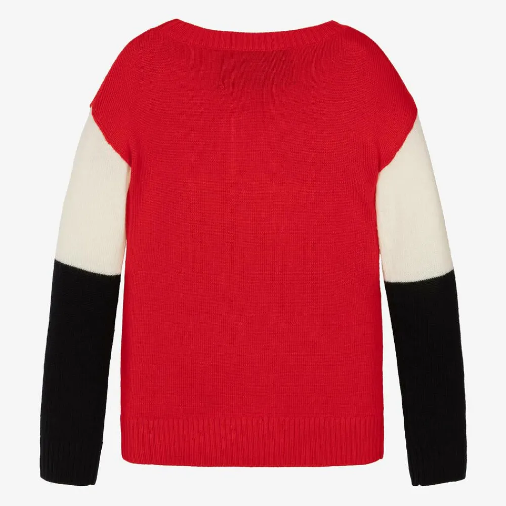 Perfect Moment Tops*Red Merino Wool Star Sweater