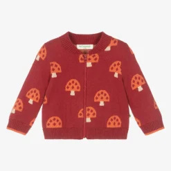 The Bonniemob Tops*Red Organic Cotton & Cashmere Cardigan