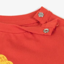 Stella McCartney Kids Tops*Red Organic Cotton Snowman Baby Top