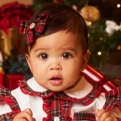 Cute Cute Hair Accessories*Red Tartan Bow Hair Clip (7cm)