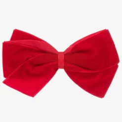 Peach Ribbons Hair Accessories*Red Velvet Bow Clip (12cm)