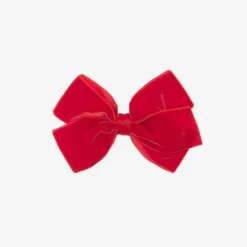 Bowtique London Hair Accessories*Velvet Bow Hair Clip (11cm) Red