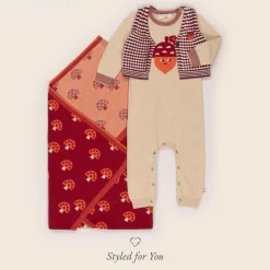 The Bonniemob Tops|Tops*Red Wool & Organic Cotton Waistcoat