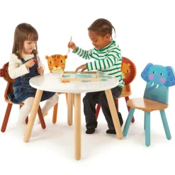 Bigjigs Gifts|Gifts*Round White Wooden Animal Table (60cm)