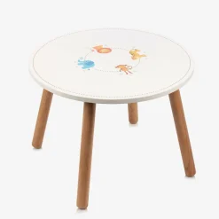 Bigjigs Gifts|Gifts*Round White Wooden Animal Table (60cm)