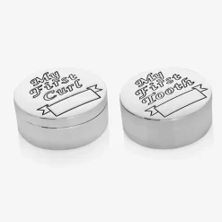 English Trousseau Gifts*Silver Baby Boxes Gift Set