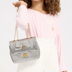 Angels Face Bags*Bow Handbag (17cm) Silver