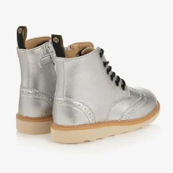 Young Soles Boots|Boots*Silver Faux Leather Brogue Boots