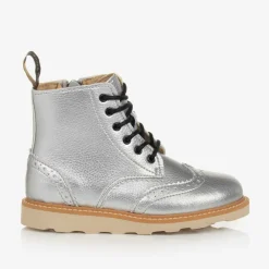 Young Soles Boots|Boots*Silver Faux Leather Brogue Boots