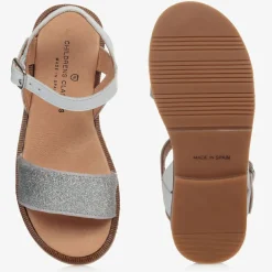 Childrens Classics Sandals*Silver Glitter Leather Sandals