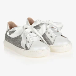 Childrens Classics Trainers|Trainers*Silver Glitter Leather Trainers