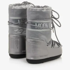 Moon Boot Snow Boots|Snow Boots*Silver Icon Glance Satin Snow Boots