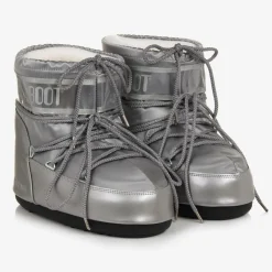 Moon Boot Snow Boots|Snow Boots*Silver Icon Low Satin Snow Boots