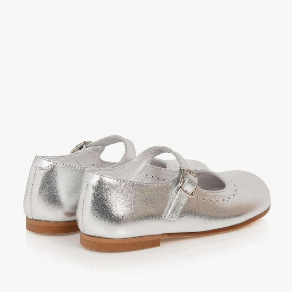 Childrens Classics Bar Shoes|Bar Shoes*Silver Leather Shoes