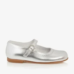 Childrens Classics Bar Shoes|Bar Shoes*Silver Leather Shoes