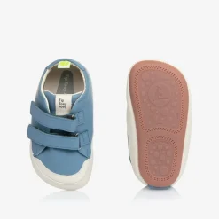 Tip Toey Joey Trainers|Trainers*Sky Blue Leather Velcro Trainers
