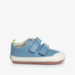 Tip Toey Joey Trainers|Trainers*Sky Blue Leather Velcro Trainers