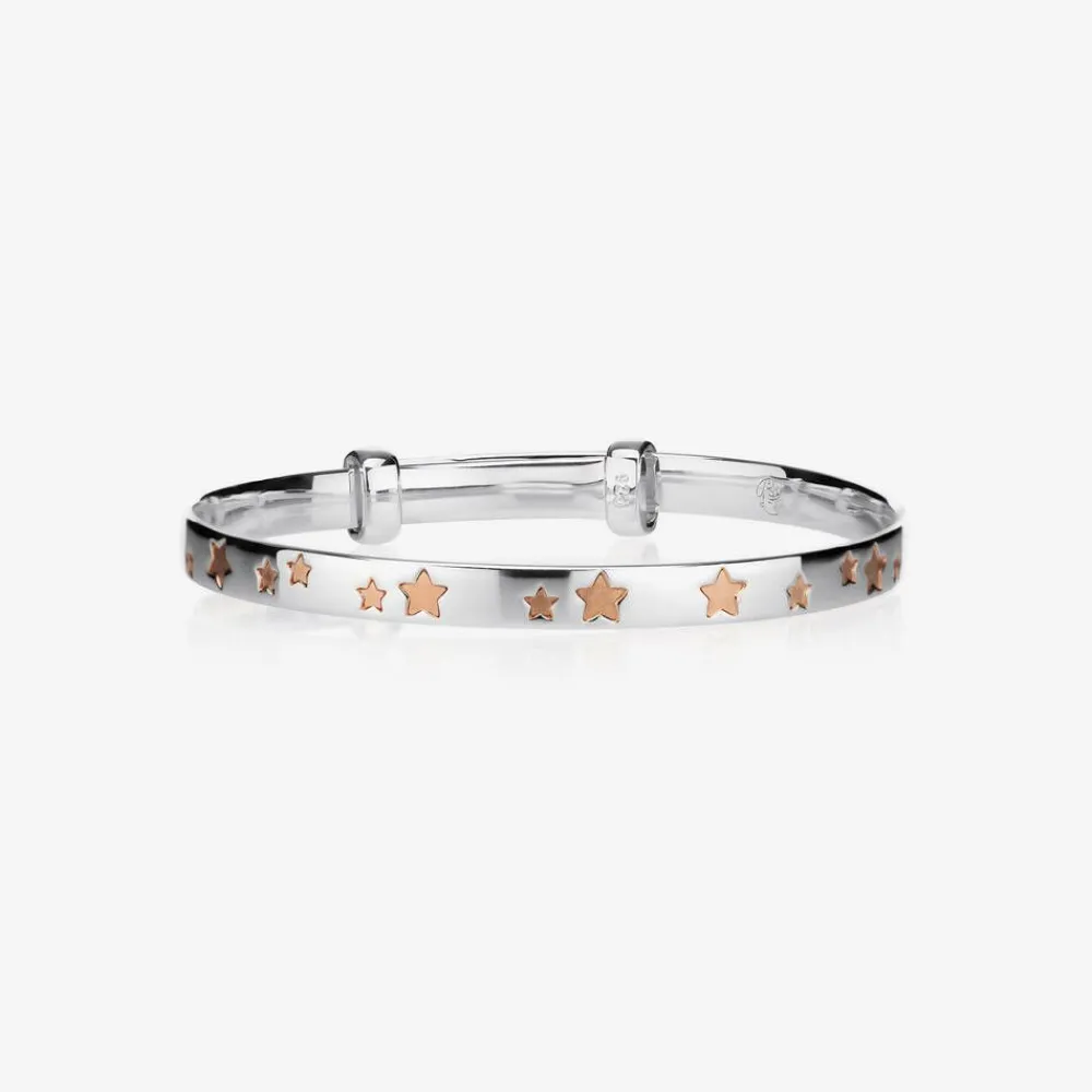 Little Star Jewellery|Jewellery*Sterling Silver & Rose Gold Star Bangle