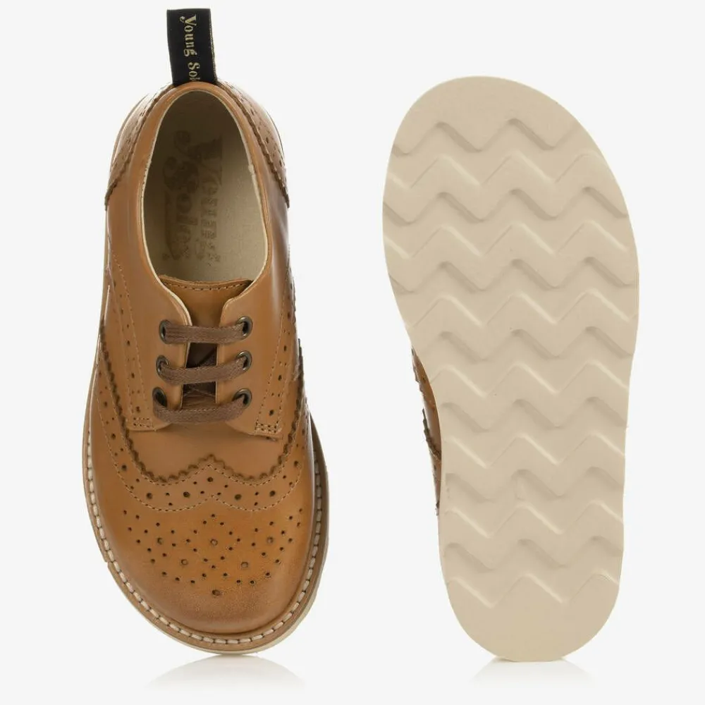 Young Soles Brogues|Brogues*Tan Brown Leather Brogue Shoes