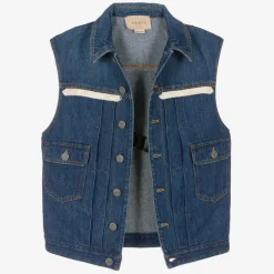 Gucci Coats & Jackets|Coats & Jackets*Teen Blue Embroidered Denim Gilet