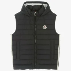 Moncler Enfant Activewear*Teen Boys Black Down Kamaria Gilet