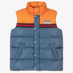 Gucci Coats & Jackets*Teen Boys Blue & Orange Puffer Gilet