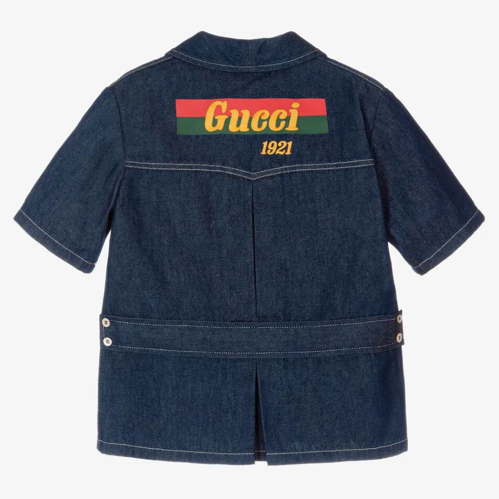 Gucci Coats & Jackets*Teen Boys Blue Denim Logo Jacket