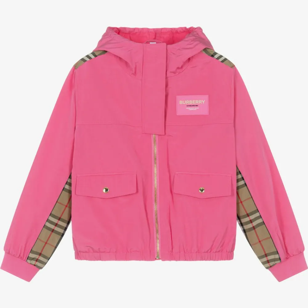 Burberry Coats & Jackets*Teen Girls Pink Vintage Check Jacket BubblegumPink