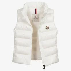 Moncler Enfant Coats & Jackets*Teen Girls White Down Padded Ghany Puffer Gilet