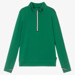 Moncler Enfant Activewear|Activewear*Teen Green Technical Half-Zip Top