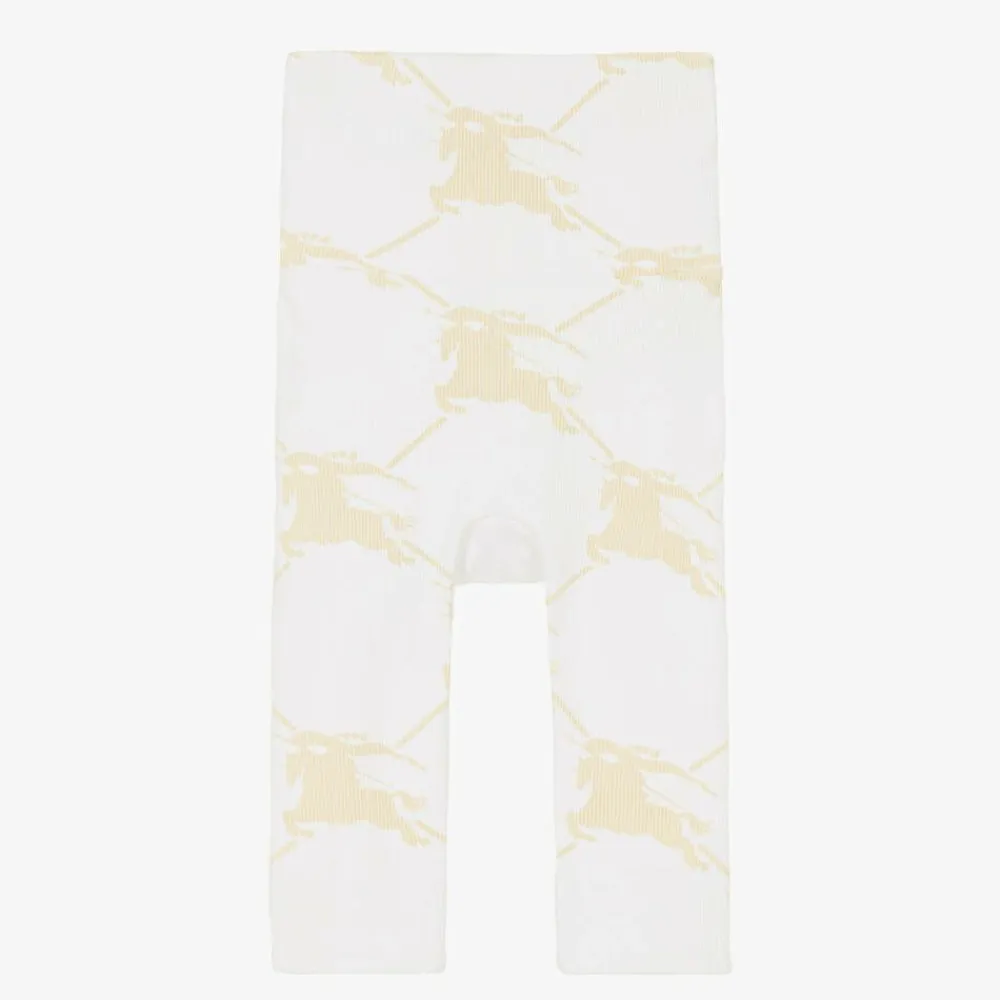 Burberry Gifts|Babysuits*White & Beige Cotton EKD Babysuit Set