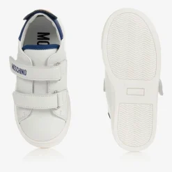 Moschino Baby Trainers|Trainers*White & Blue Leather Trainers