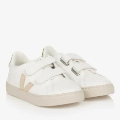 VEJA Trainers|Trainers*White & Gold Leather Esplar Trainers