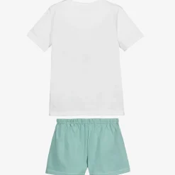 Babidu Nightwear*White & Green Short Pyjamas