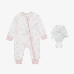 The Little Tailor Gifts|Babysuits*White & Pink Cotton Babysuit Gift Set
